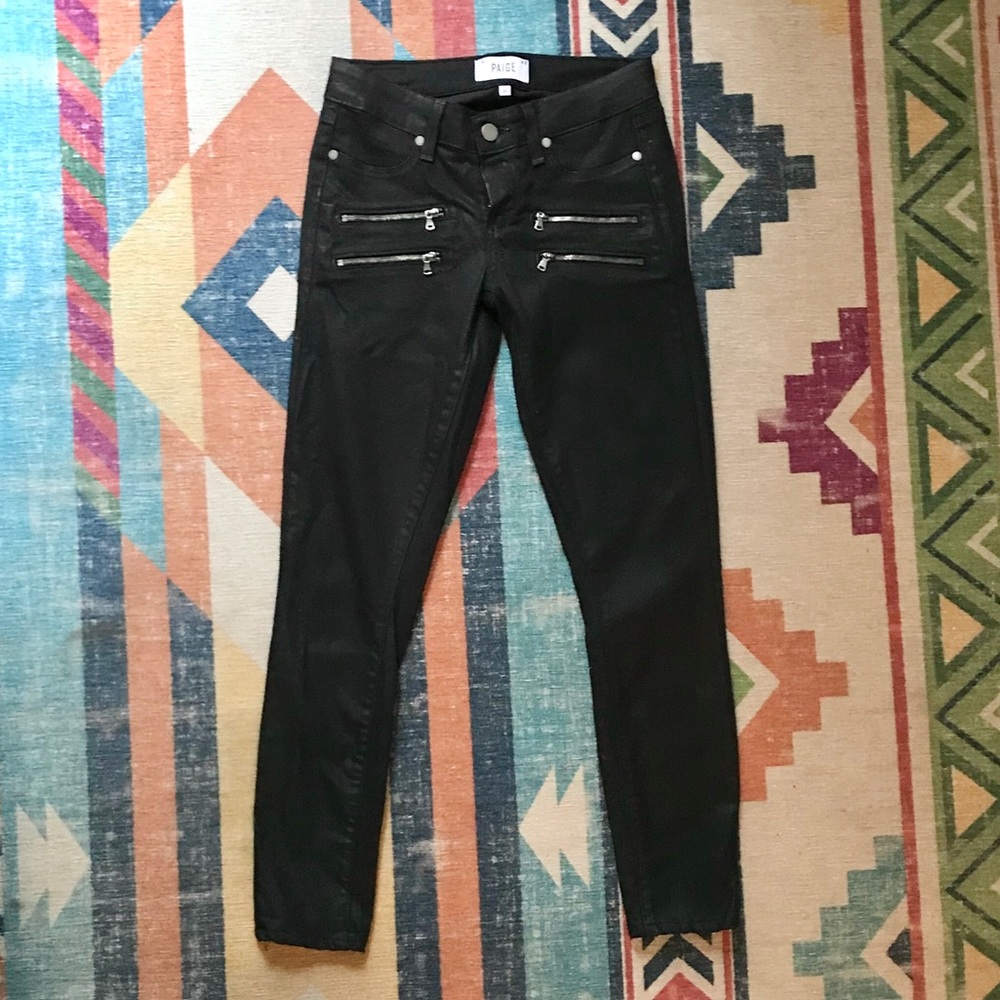 PAIGE COATED BLACK EDGEMONT JEAN - Picture 1 of 11